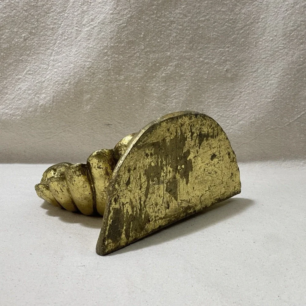 Vintage Distressed Gilded Gold Ornate Distressed Shell‎ Wall Shelf Sconce Decor